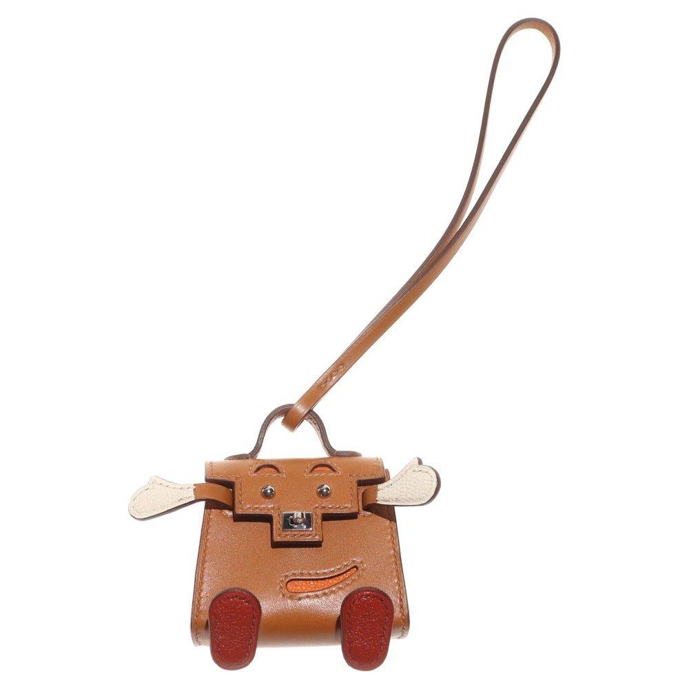 HERMES(エルメス) ケリードール チャーム ナチュラルサブレ×オレンジ×ブリック×ナタ タデラクト×シェブルミゾル シルバー金具 Z刻印