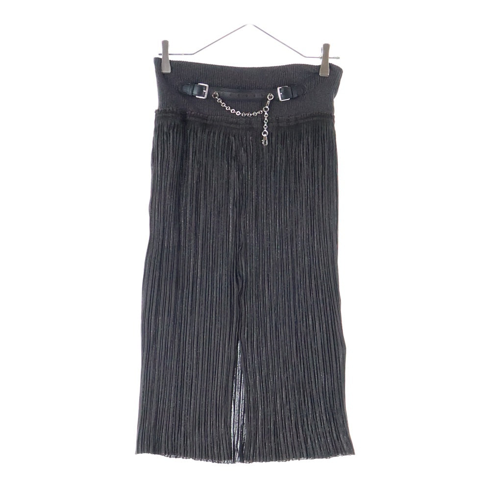 HERMES(エルメス) 23AW チェーン レザーベルト シルク混 プリーツ