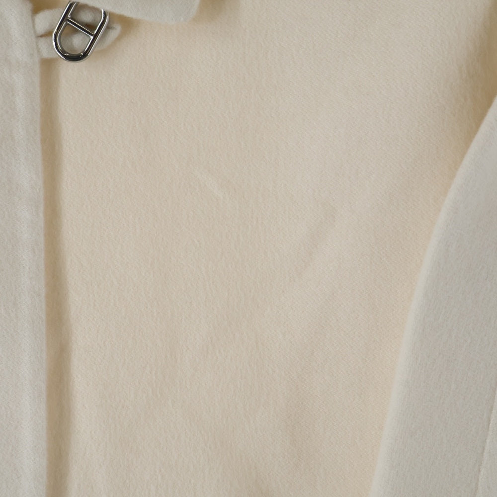 HERMES(エルメス) 23SS シェーヌダンクル カシミヤ ジップアップ ステンカラー コート シルバー金具 ベージュ レディース 3E0125DA