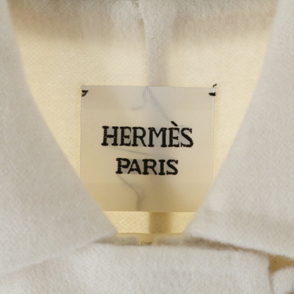 HERMES(エルメス) 23SS シェーヌダンクル カシミヤ ジップアップ ステンカラー コート シルバー金具 ベージュ レディース 3E0125DA