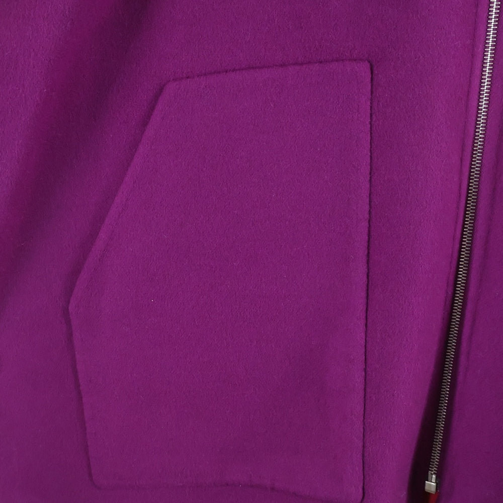 HERMES(エルメス) 23SS リバーシブル セリエボタン カシミヤ ノーカラー ジップアップ ポンチョ パープル/ピンク レディース 3E0222DZ