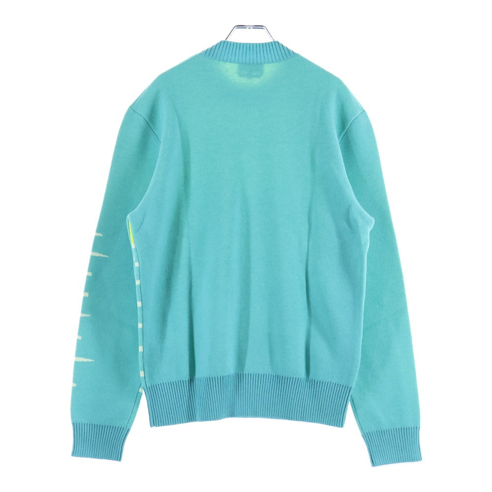 HERMES(エルメス) 23AW サンセット ジャガード モックネック プルオーバー 長袖ニット セーター ライトグリーン