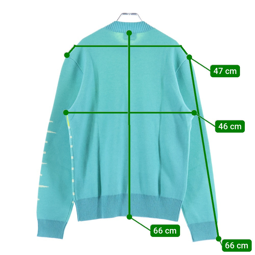 HERMES(エルメス) 23AW サンセット ジャガード モックネック プルオーバー 長袖ニット セーター ライトグリーン