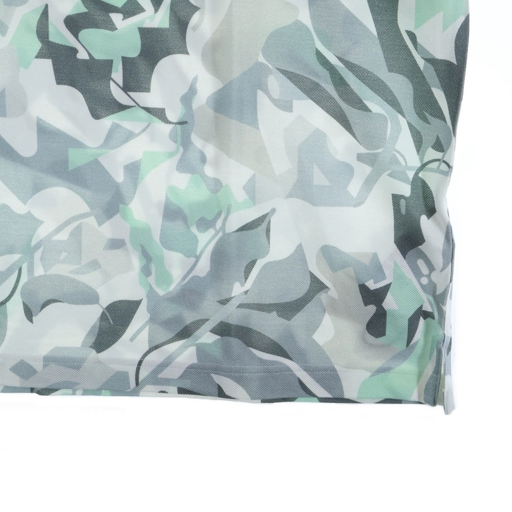 HERMES(エルメス) パズル ヴェジェタル 総柄プリント 半袖 ポロシャツ ホワイト/グレー