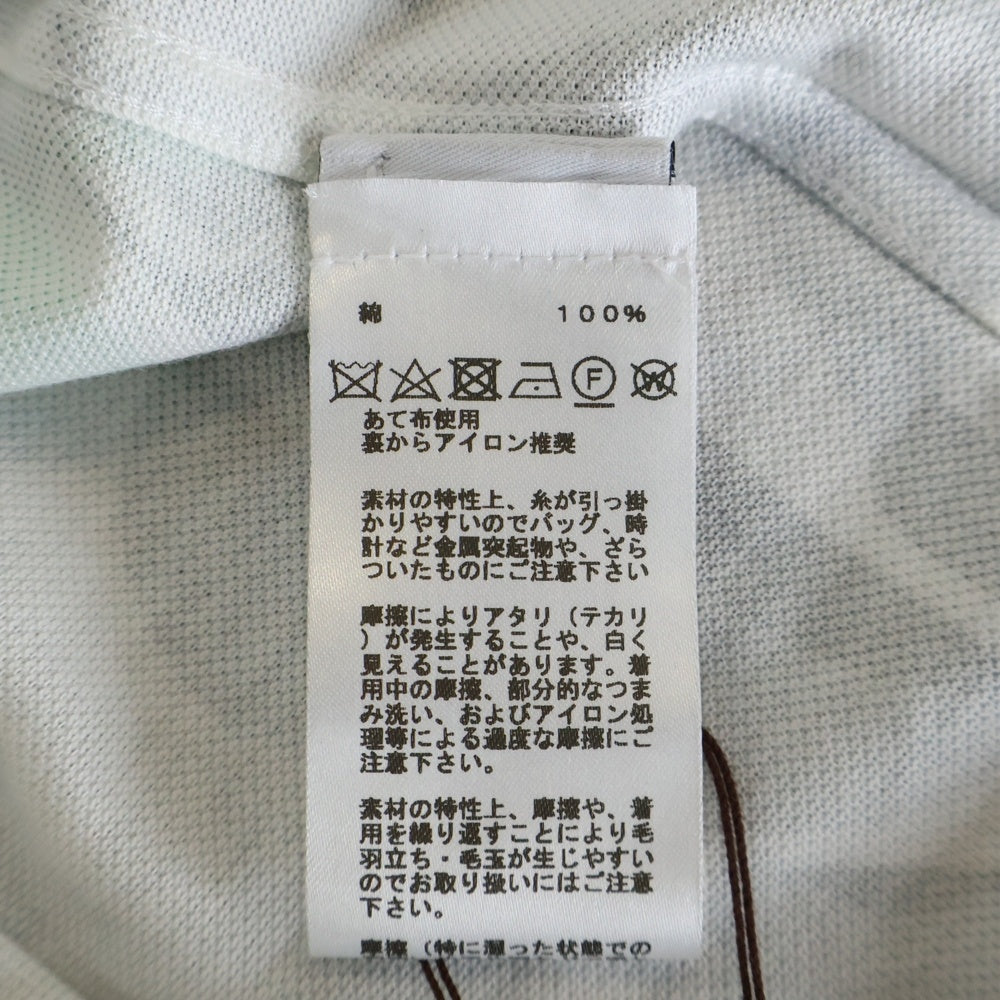 HERMES(エルメス) パズル ヴェジェタル 総柄プリント 半袖 ポロシャツ ホワイト/グレー