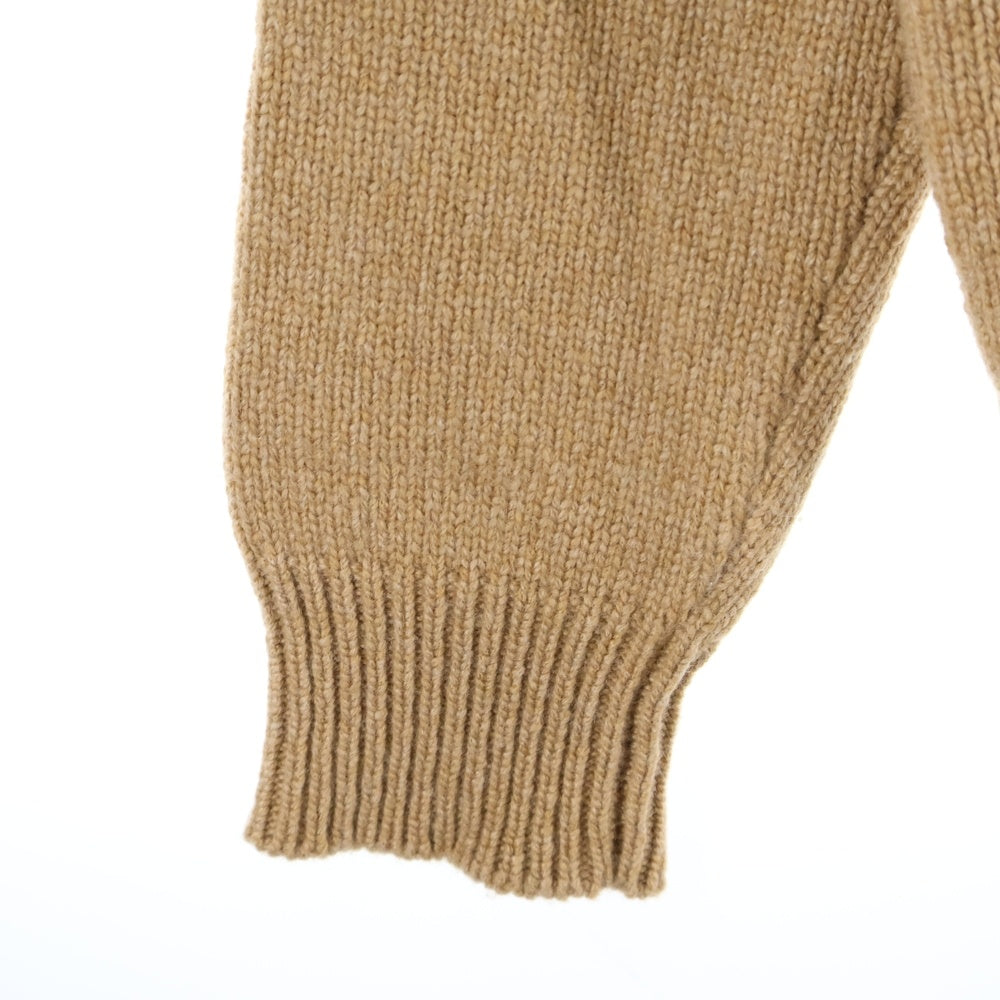 HERMES(エルメス) カシミヤ マルチカラー レザーパッチ ニット 長袖カーディガン ブラウン