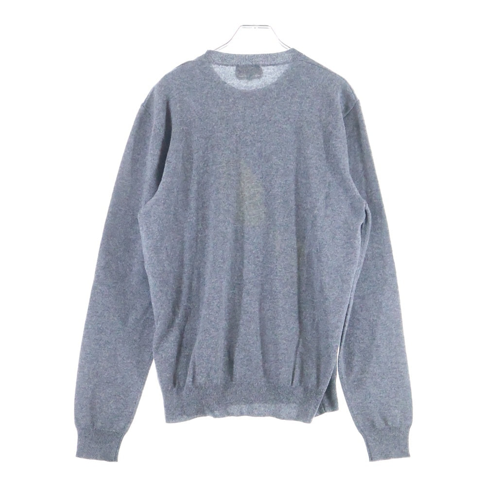 HERMES(エルメス) Chess and Shadow チェス アンド シャドウ 馬 ジャガード カシミヤ クルーネック プルオーバー 長袖ニット セーター グレー