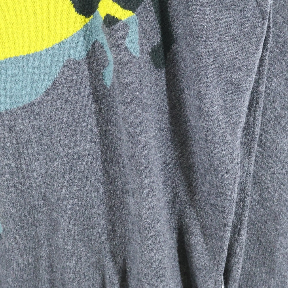 HERMES(エルメス) Chess and Shadow チェス アンド シャドウ 馬 ジャガード カシミヤ クルーネック プルオーバー 長袖ニット セーター グレー