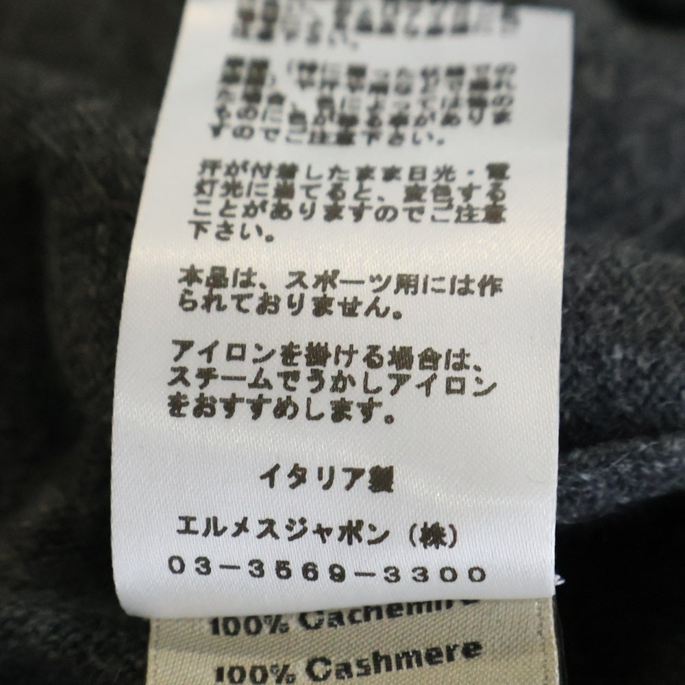 HERMES(エルメス) Chess and Shadow チェス アンド シャドウ 馬 ジャガード カシミヤ クルーネック プルオーバー 長袖ニット セーター グレー