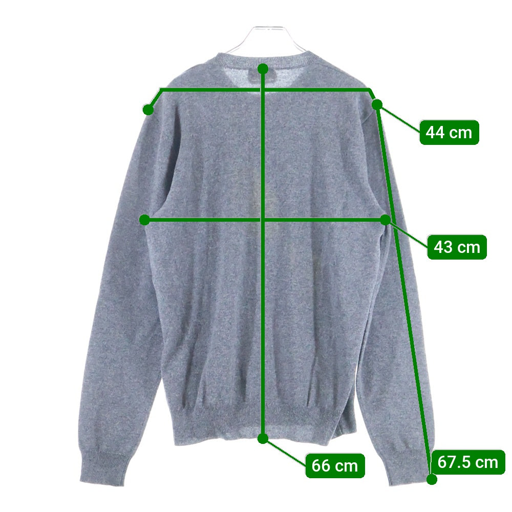 HERMES(エルメス) Chess and Shadow チェス アンド シャドウ 馬 ジャガード カシミヤ クルーネック プルオーバー 長袖ニット セーター グレー