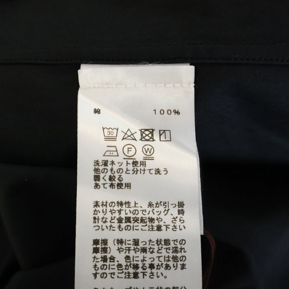 HERMES(エルメス) セリエカフスボタン コットン ノーカラー 長袖シャツ ブラック