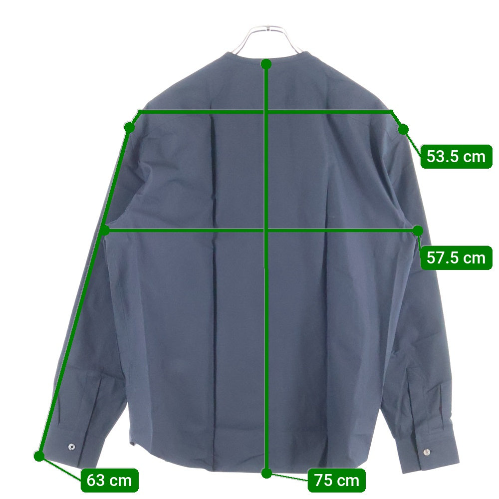 HERMES(エルメス) セリエカフスボタン コットン ノーカラー 長袖シャツ ブラック