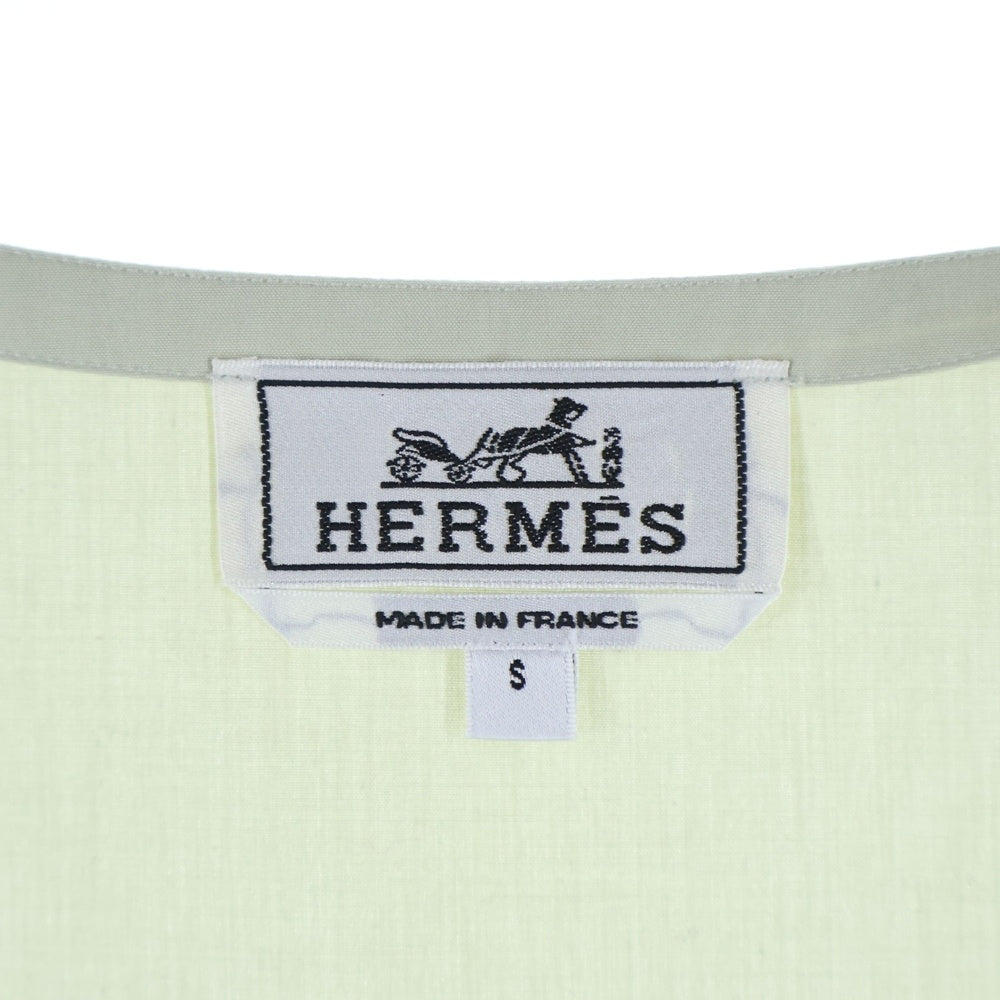 HERMES(エルメス) コットン ノースリーブ Uネック トップス ライトグリーン