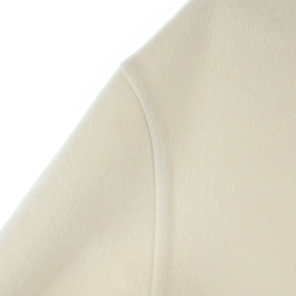 HERMES(エルメス) カシミヤ スタッズ スナップボタン ステンカラー ジャケット ホワイト レディース