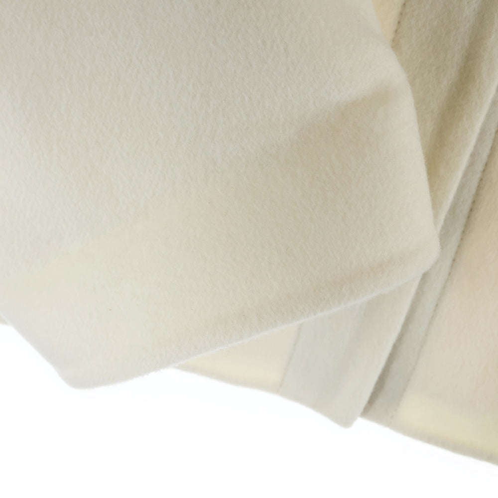 HERMES(エルメス) カシミヤ スタッズ スナップボタン ステンカラー ジャケット ホワイト レディース