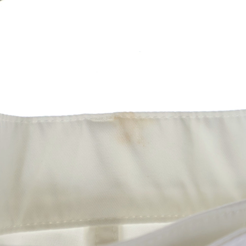 HERMES(エルメス) セリエ ボタンフライ レザーロゴパッチ コットン ストレッチ ストレート パンツ ホワイト