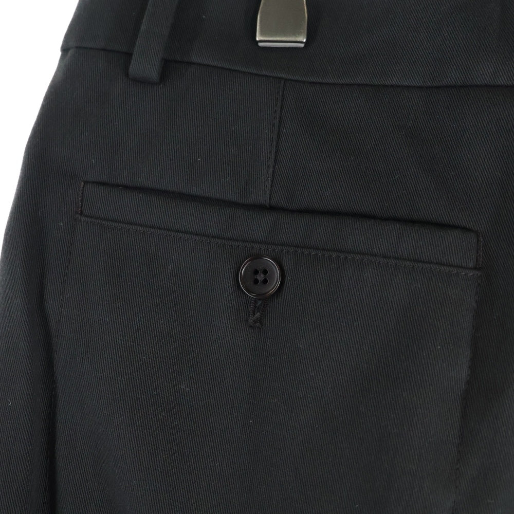 HERMES(エルメス) コットン テーパード スラックスパンツ トラウザーズ ダークグレー