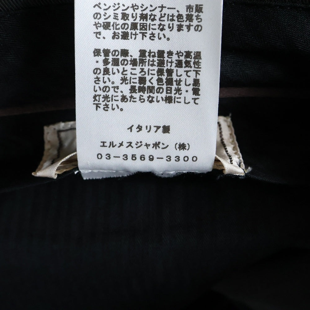 HERMES(エルメス) コットン テーパード スラックスパンツ トラウザーズ ダークグレー