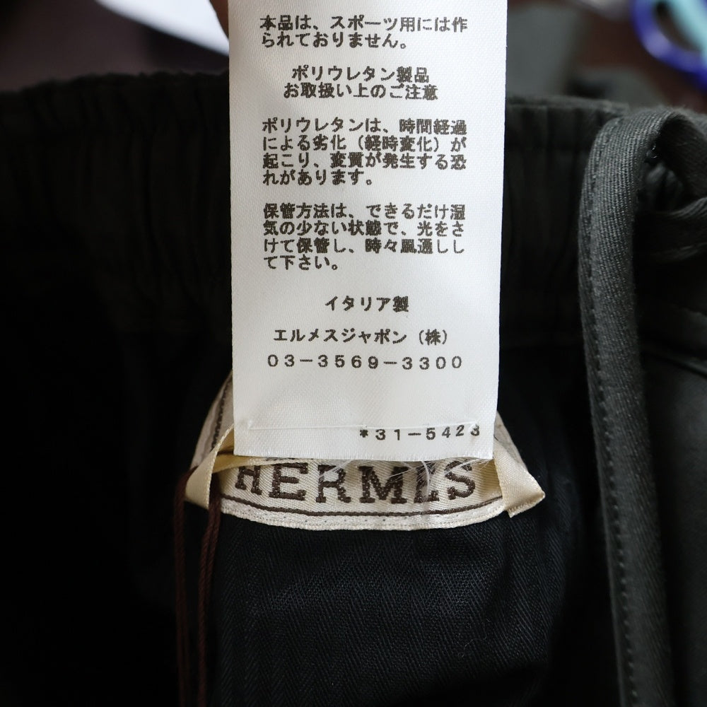 HERMES(エルメス) コットンツイル ドローストリング ハーフ ショート パンツ ショーツ ダークグレー/ブラック レディース