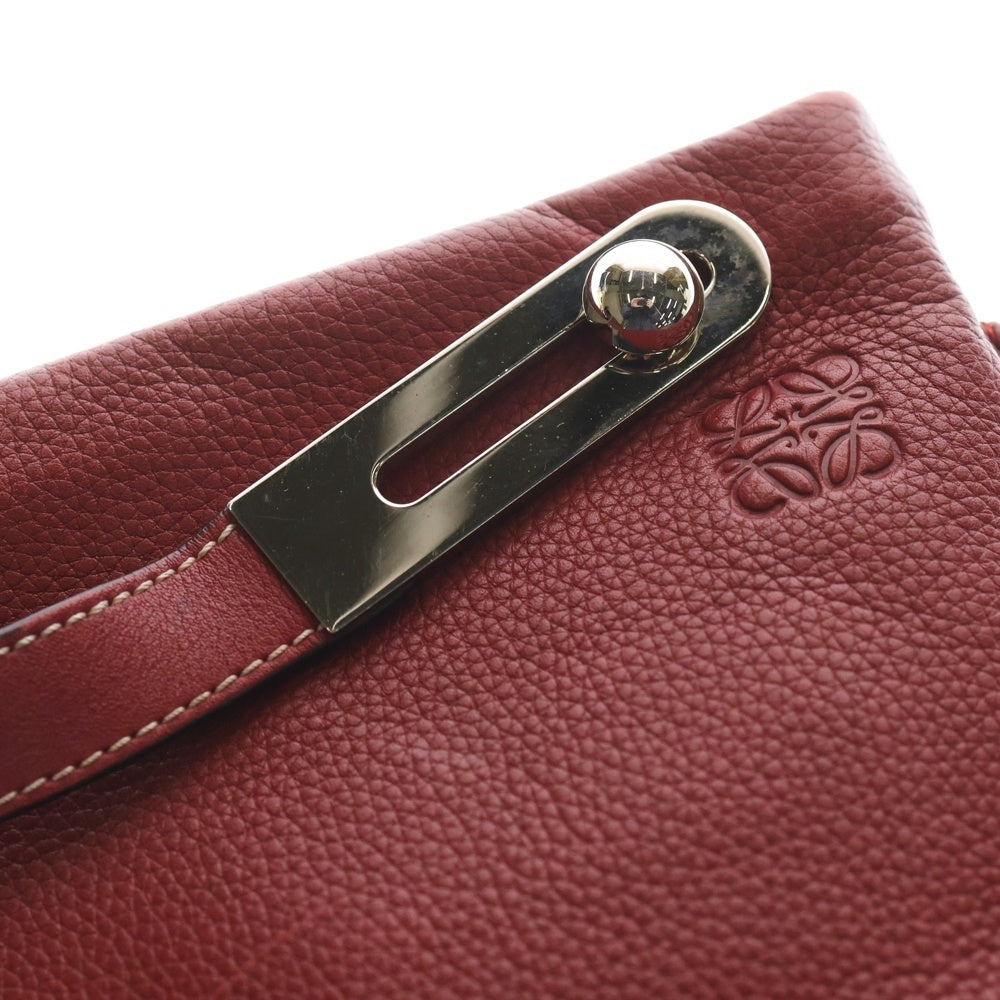 LOEWE(ロエベ) ミッシー 2WAYショルダーバッグ ミニバッグ レッド レザー シルバー金具 レディース