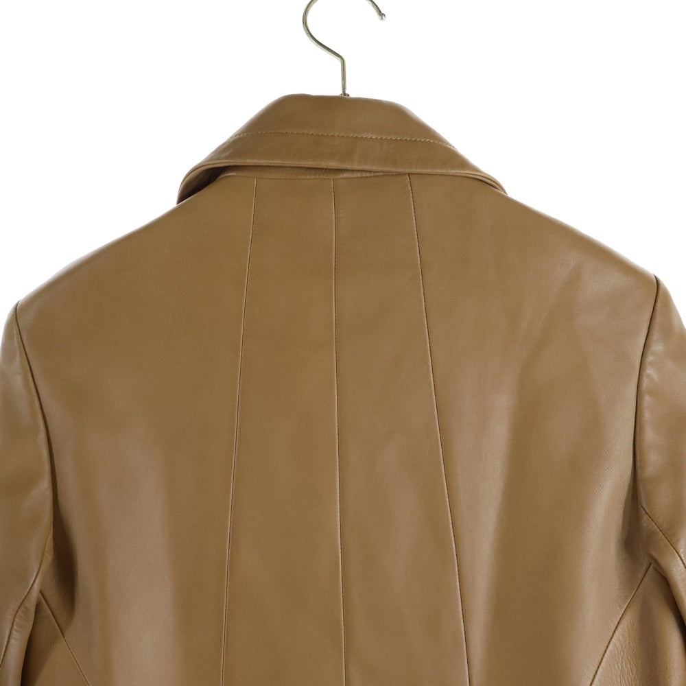 LOEWE(ロエベ) レザー ダブルブレスト トレンチコート ブラウン レディース