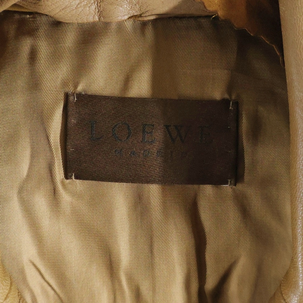 LOEWE(ロエベ) レザー ダブルブレスト トレンチコート ブラウン レディース