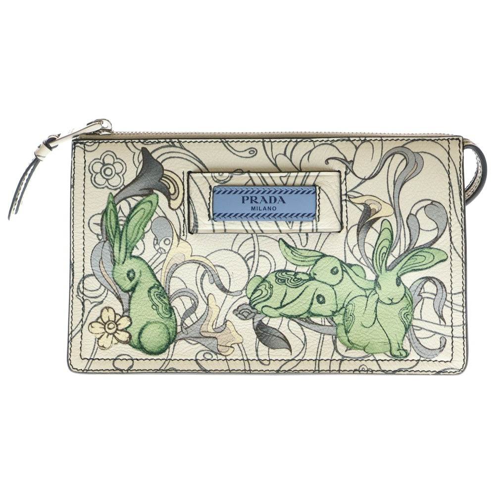 PRADA(プラダ) ポーチ ミニバッグ ホワイト レザー 1ND009 レディース