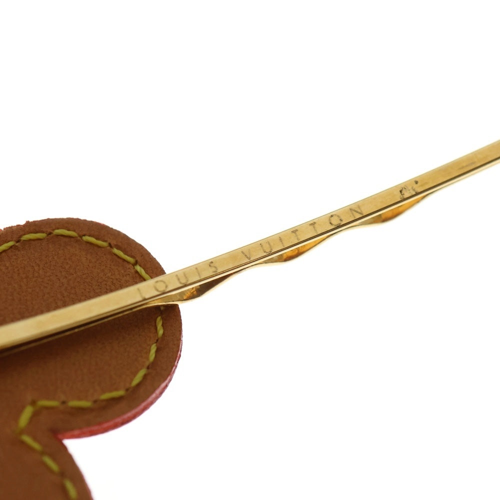 LOUIS VUITTON(ルイヴィトン) ヴェルニ バレッタ・フルール パテントレザーヘアピンセット オレンジ/ベージュ レディース
