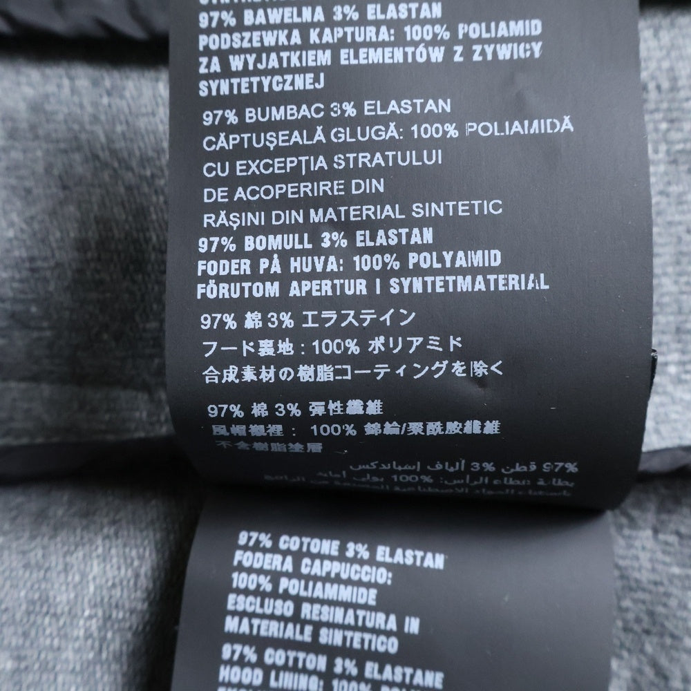 PRADA(プラダ) 19SS ラバーワッペンロゴ サイドライン 裏地ナイロン ジップアップ スウェットパーカー グレー 138541