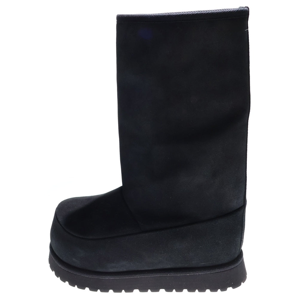 MM6 Maison Margiela(エムエムシックスメゾンマルジェラ) 22AW スエード ムートン レザー ボアライニング ロングブーツ シューズ ブラック レディース S59WW0100