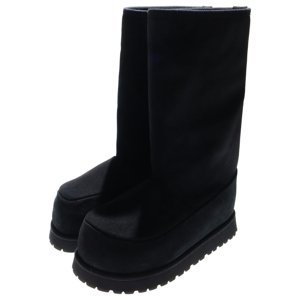MM6 Maison Margiela(エムエムシックスメゾンマルジェラ) 22AW スエード ムートン レザー ボアライニング ロングブーツ シューズ ブラック レディース S59WW0100