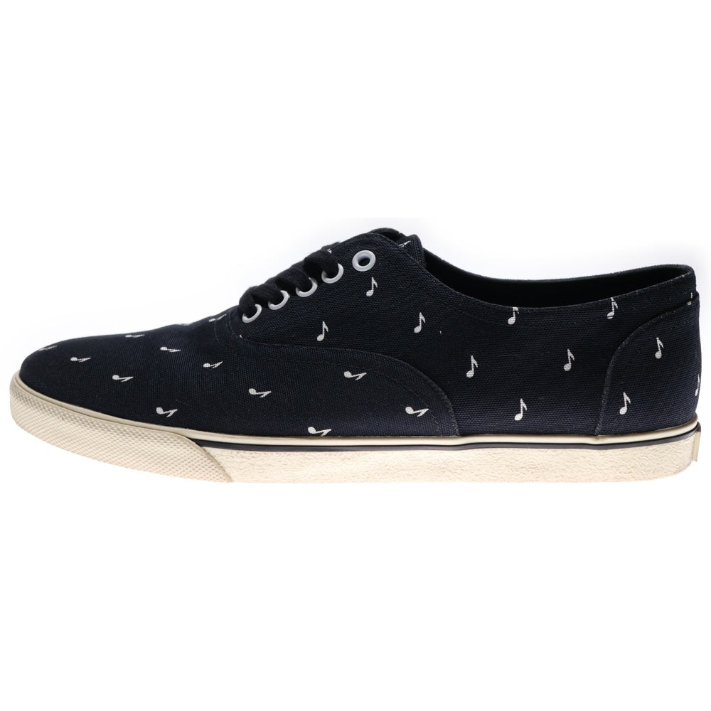 CELINE(セリーヌ) 19SS ELLIOT エリオット 音符 総柄プリント キャンバス レースアップ ローカットシューズ スニーカー ブラック 400A11