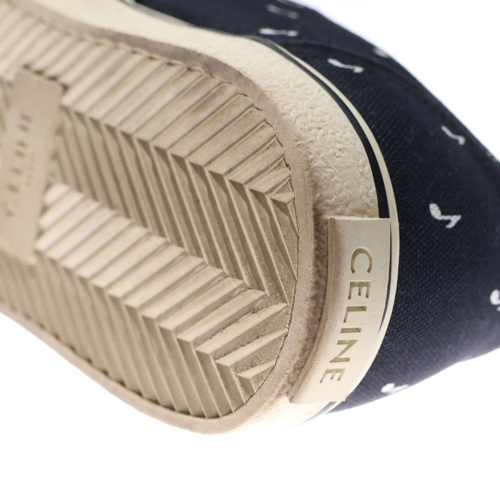 CELINE(セリーヌ) 19SS ELLIOT エリオット 音符 総柄プリント キャンバス レースアップ ローカットシューズ スニーカー ブラック 400A11