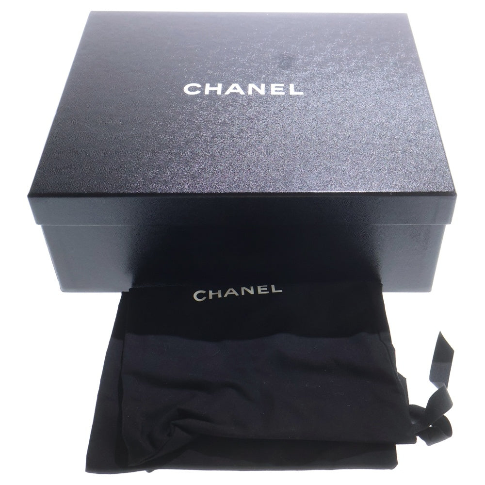 CHANEL(シャネル) ココマーク マトラッセ レザー ベルクロ フラットサンダル シューズ ゴールド金具 ブラック レディース G45507