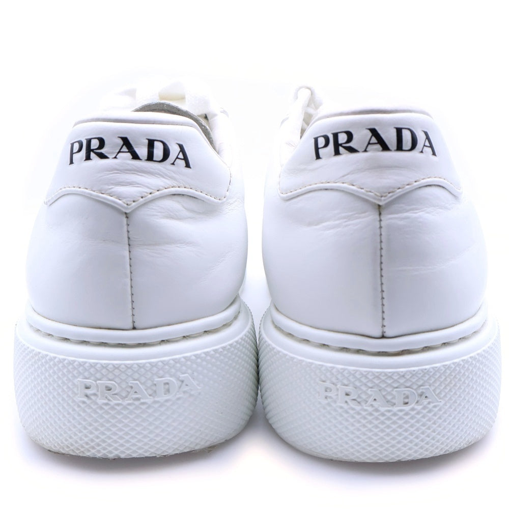 PRADA(プラダ) ロゴプリント レザー レースアップ ローカットシューズ スニーカー ホワイト レディース 1E223M