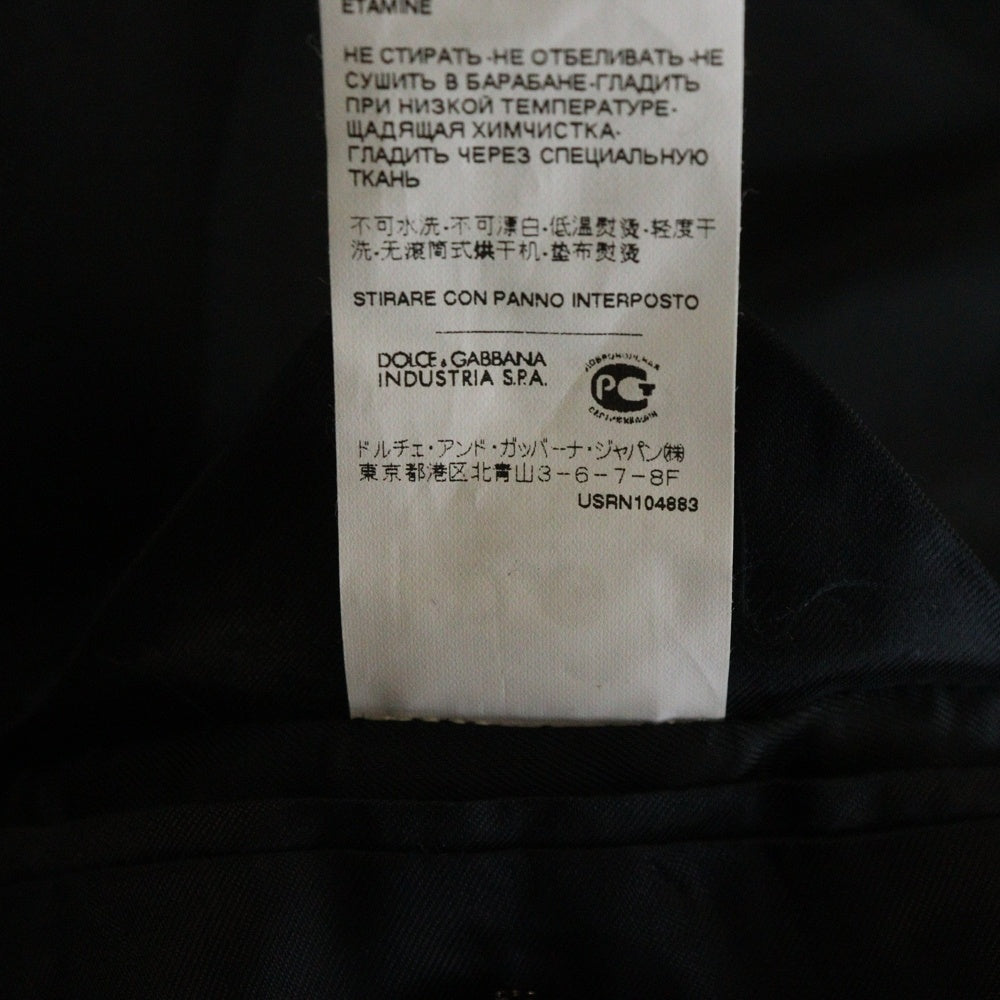 DOLCE & GABBANA(ドルチェアンドガッバーナ) ベロア ベルベット ナロー ピークドラペル 柄切り替え 1B テーラードジャケット ブラック/レッド RJ0483