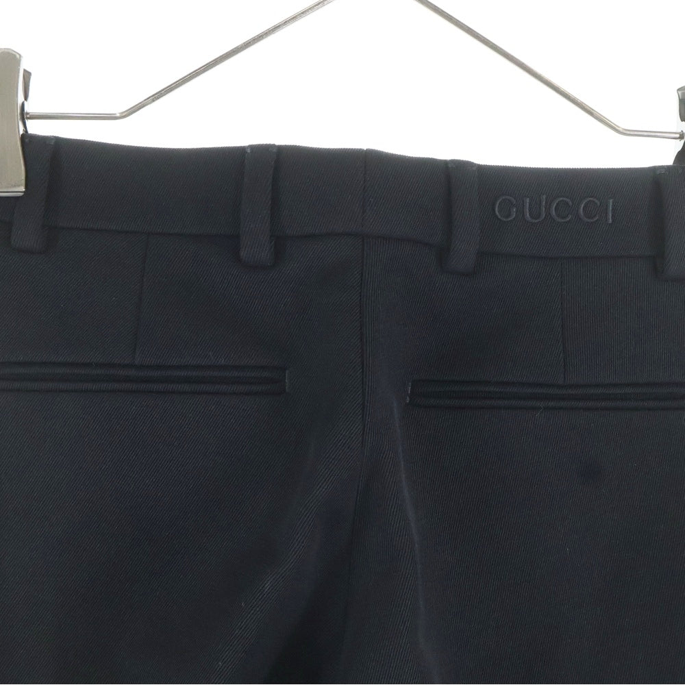 GUCCI(グッチ) ウール ナイロン ストレッチ スリムスキニー スラックスパンツ トラウザーズ ブラック レディース 810712