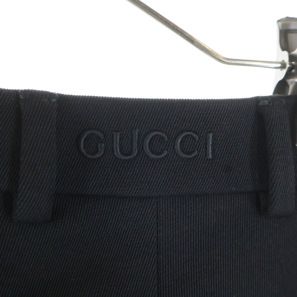 GUCCI(グッチ) ウール ナイロン ストレッチ スリムスキニー スラックスパンツ トラウザーズ ブラック レディース 810712