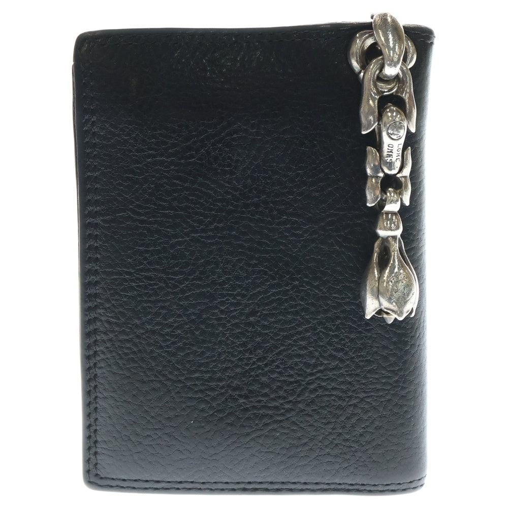 LONE ONES(ロンワンズ) ティアベル M キークラスプ付き 二つ折り レザーウォレット 財布 ブラック/シルバー