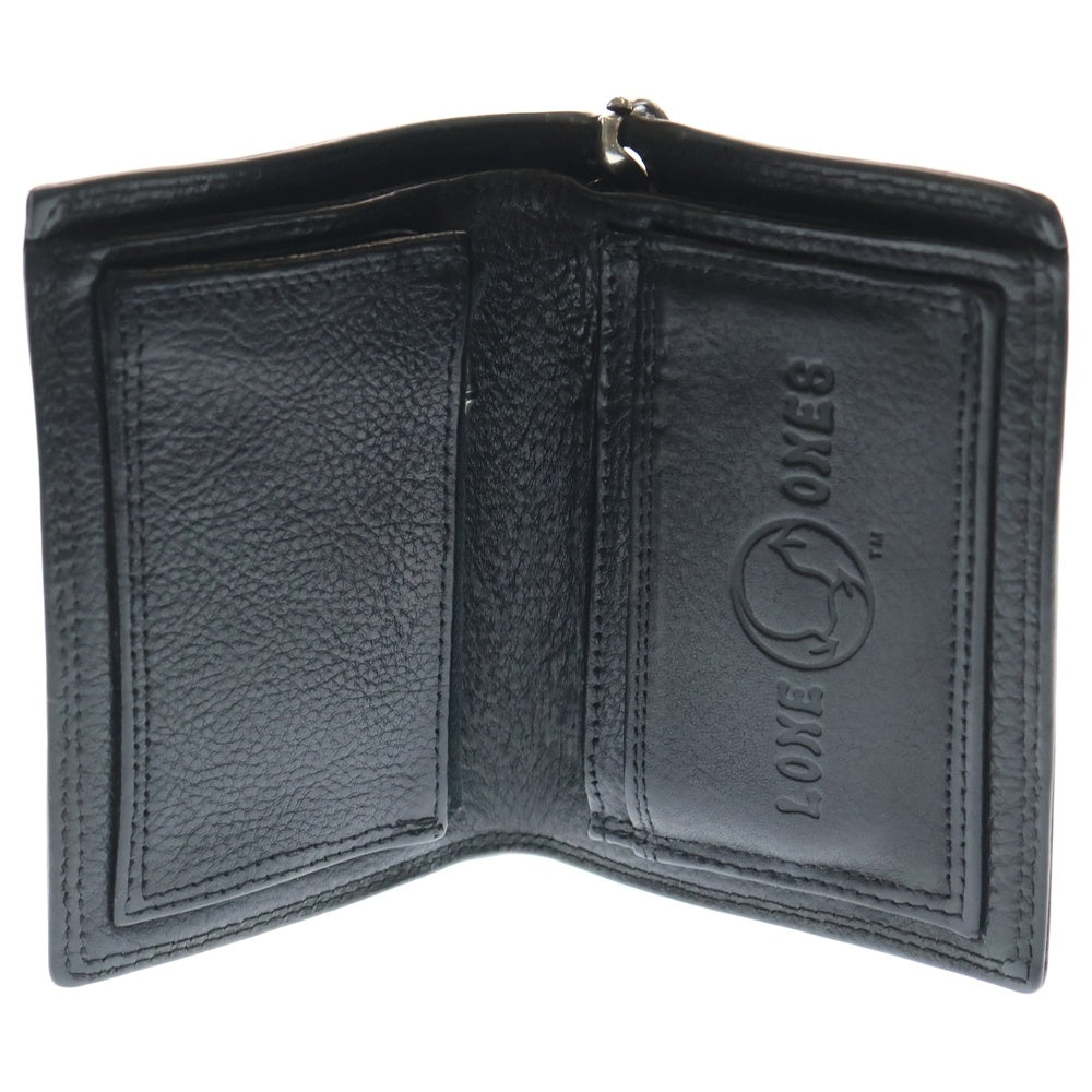 LONE ONES(ロンワンズ) ティアベル M キークラスプ付き 二つ折り レザーウォレット 財布 ブラック/シルバー