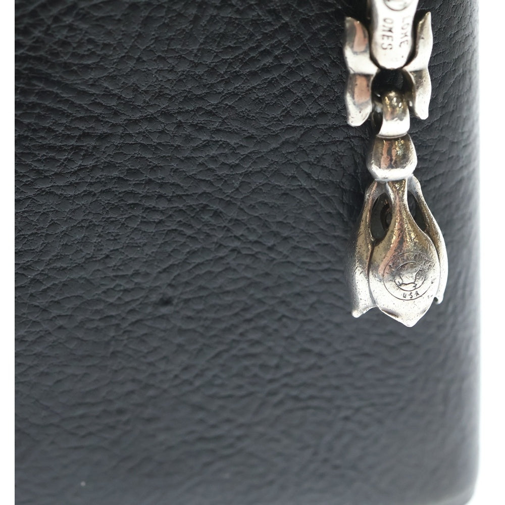 LONE ONES(ロンワンズ) ティアベル M キークラスプ付き 二つ折り レザーウォレット 財布 ブラック/シルバー