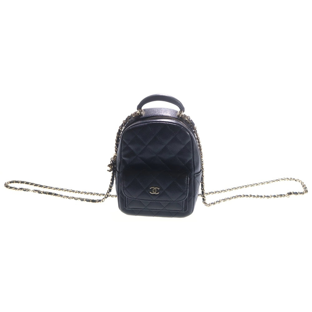 CHANEL(シャネル) マトラッセ チェーンミニバックパック リュック ブラック キャビアスキン ゴールド金具 AP3753 レディース