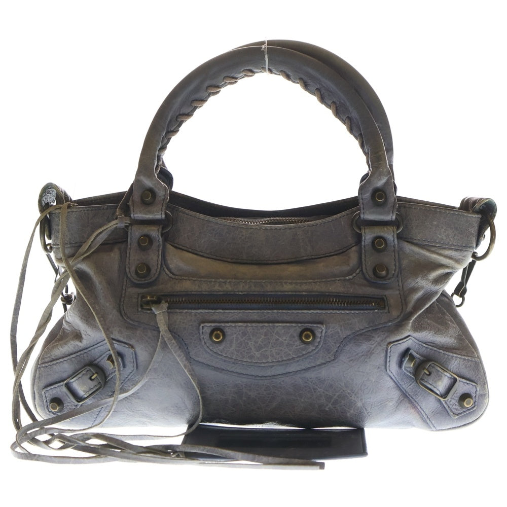 BALENCIAGA(バレンシアガ) ザ ファースト 2WAYバッグ ハンドバッグ ショルダーバッグ ライトパープル レザー 103208 ゴールド金具 レディース
