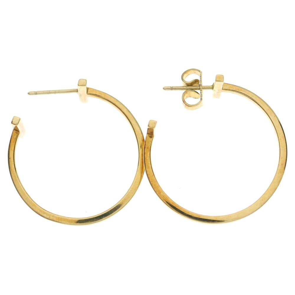 TIFFANY & Co.(ティファニー) Tフープ ピアス イエローゴールド K18YG ジュエリー レディース