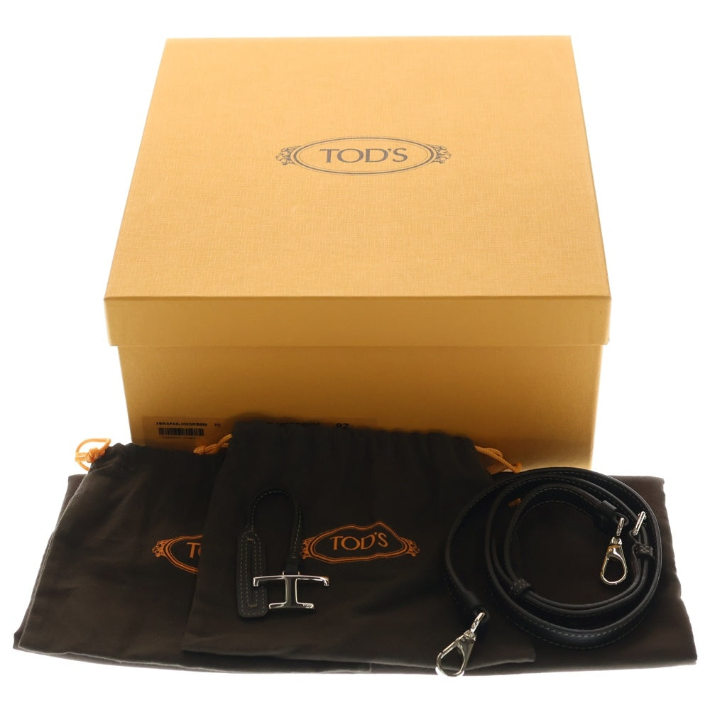 TOD'S(トッズ) Tタイムレス ミニ 2WAY レザーハンドバッグ ショルダーバッグ ブラック レディース
