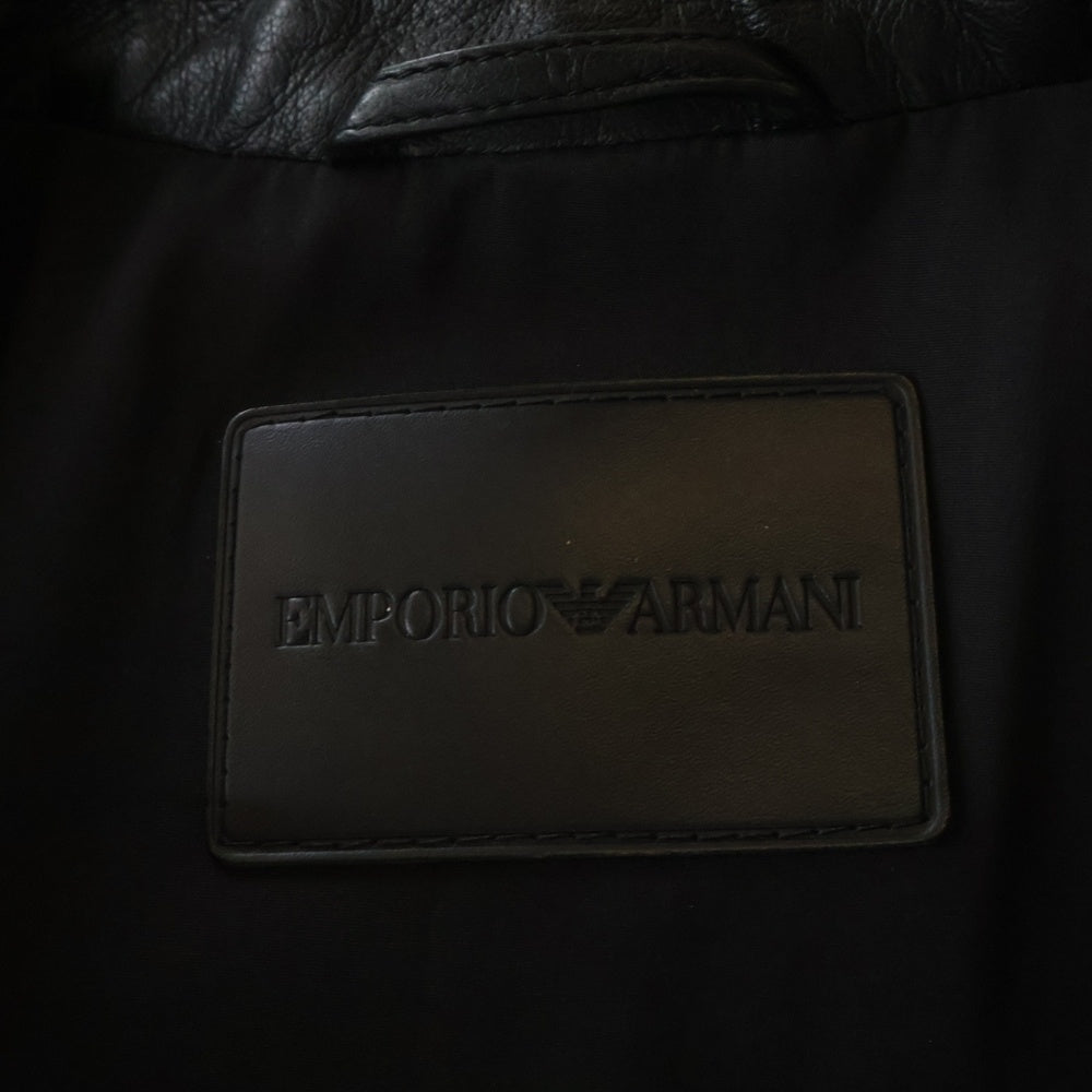 EMPORIO ARMANI(エンポリオアルマーニ) メッシュ切替ラムレザーレザージャケット ブラック 91B12P レディース