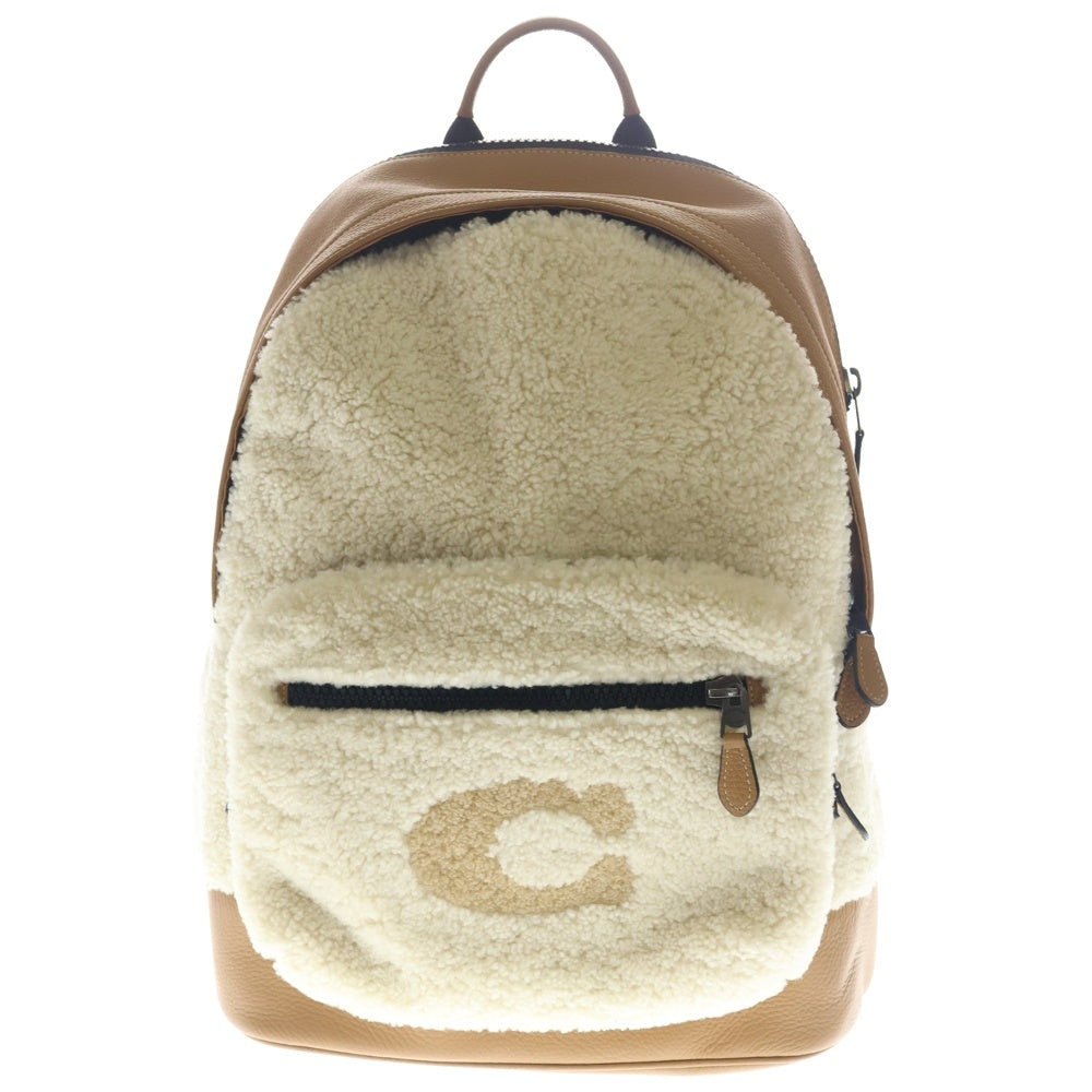 COACH(コーチ) Cロゴ ボア切り替え レザー バックパック リュックサック アイボリー/ブラウン CE437 レディース