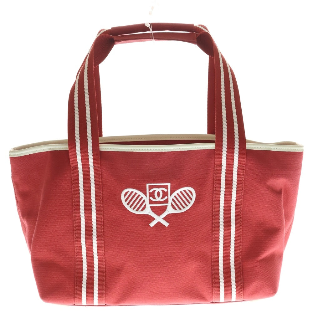 CHANEL(シャネル) スポーツライン ココマーク テニス キャンバス トートバッグ レッド 10番台 レディース