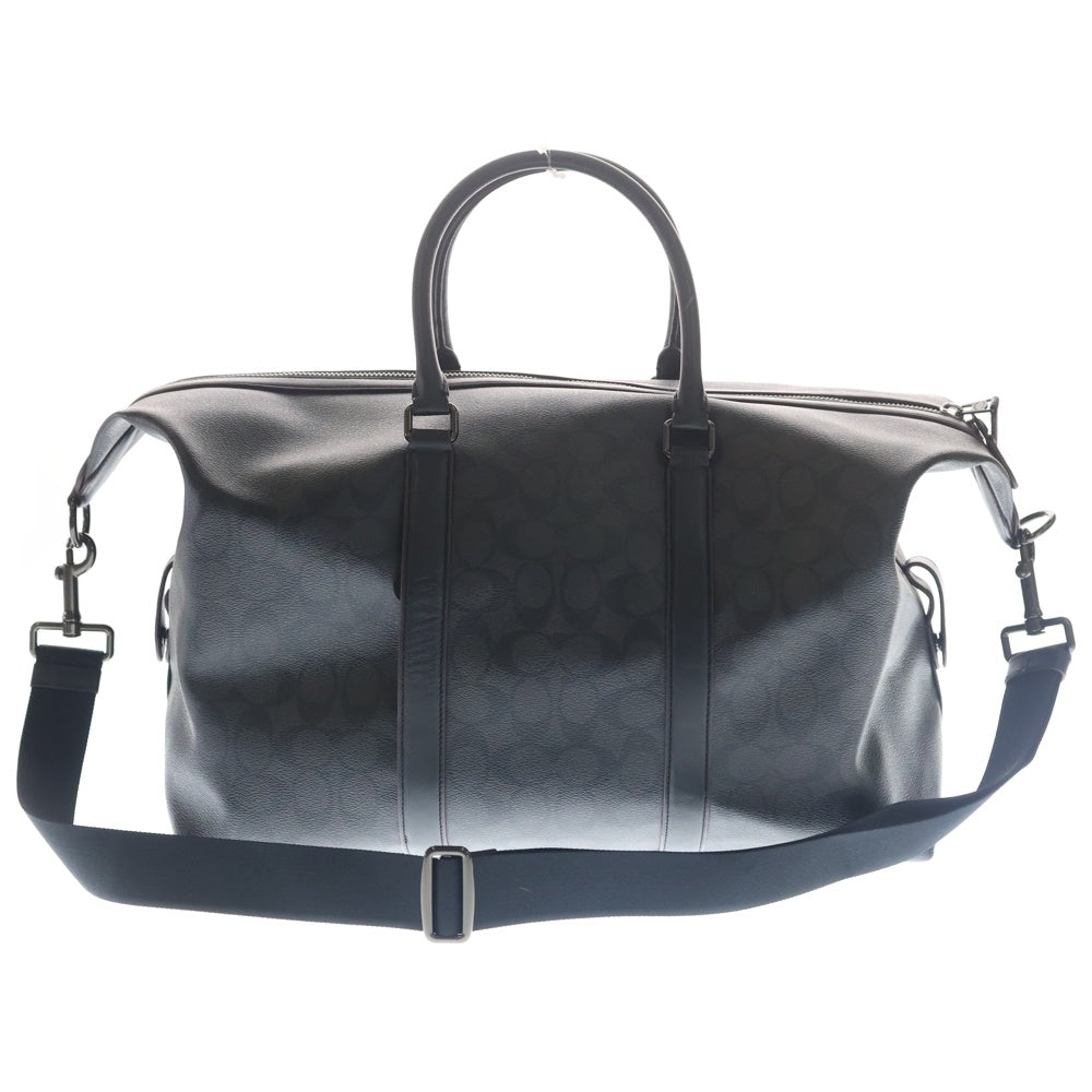 COACH(コーチ) 総柄シグネチャー ボストンバッグ ショルダーバッグ ブラック レディース
