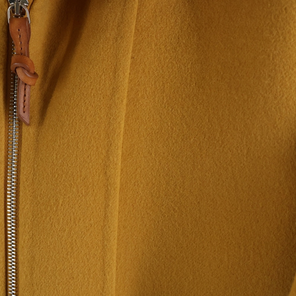 HERMES(エルメス) カシミヤ バイカラー ジップアップ コート オレンジ レディース